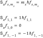 Spin-1 eigenvalue equations for S z
