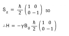 Matrix forms of S z and the Hamiltonian in the z-spin basis