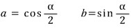 The coefficients a and b parameterized by the polar angle alpha