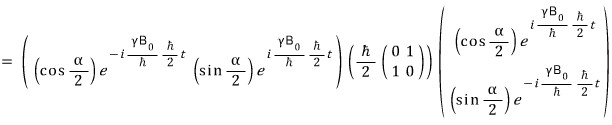 Detailed matrix multiplication leading to the transverse spin expectation value