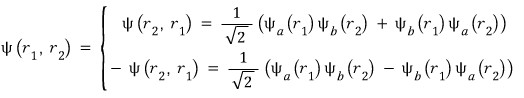 Symmetric and antisymmetric wave functions expanded as the sum and difference of exchanged product states