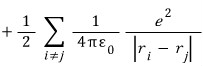 Electron-electron repulsion term summed over distinct particle pairs