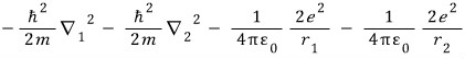 Simplified helium Hamiltonian after omitting the electron-electron repulsion term