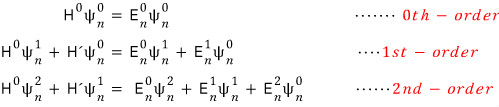Zeroth-, first-, and second-order equations obtained by matching powers of lambda