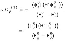 Expression for C ell superscript 1 in terms of a perturbation matrix element and an energy difference