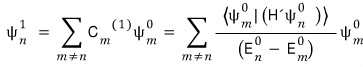 Sum formula for the first-order wave-function correction psi n superscript 1