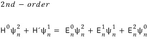 Second-order perturbation equation for psi n 2 and E n 2