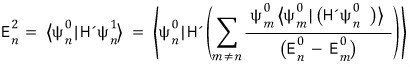 Second-order energy correction with H prime acting on the correct first-order sum over m not equal to n