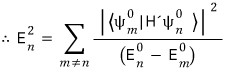 Final nondegenerate second-order energy correction as a sum over squared matrix elements divided by energy differences