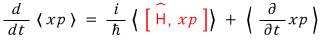 The commutator H comma x p highlighted as the quantity to evaluate
