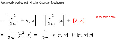 Commutator product rule giving H x p minus x p H as H comma x times p plus x times H comma p