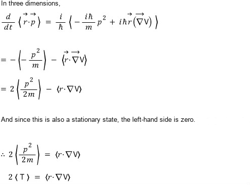 Three-dimensional commutator result leading to twice T minus r dot grad V