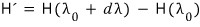 Definition H prime equals H of lambda zero plus d lambda minus H of lambda zero