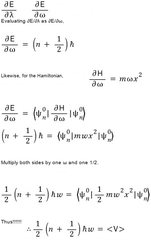 Derivatives of oscillator energy and Hamiltonian with respect to omega
