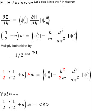Oscillator Feynman-Hellmann calculation with respect to h-bar