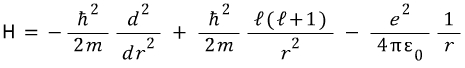 Hydrogen radial effective Hamiltonian with kinetic, centrifugal, and Coulomb terms