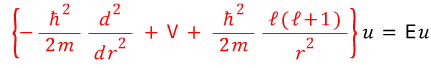 Radial equation with the full effective Hamiltonian highlighted