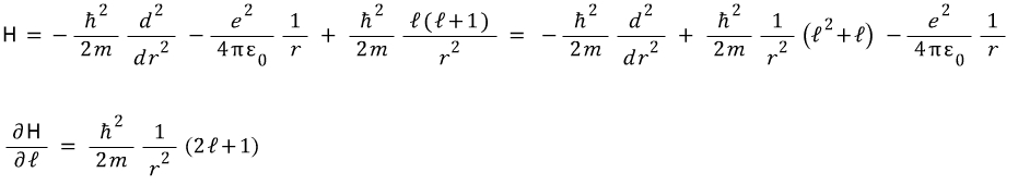 Derivative of the centrifugal term in the radial Hamiltonian with respect to ell