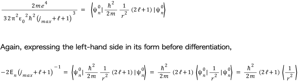 Feynman-Hellmann equation for ell relating the energy derivative to the expectation of one over r squared