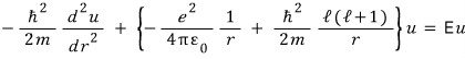 Preserved reduced radial equation whose centrifugal denominator r is corrected below to r squared