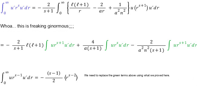 Preserved derivative-integral substitution with r corrected to r squared and r to the s plus one corrected to r to the s minus one
