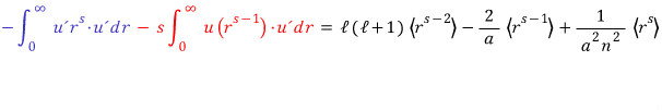 First expression for the central radial integral, ready to receive the evaluated derivative terms