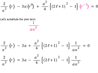 The s equals one substitution and simplification leading toward the expectation value of r