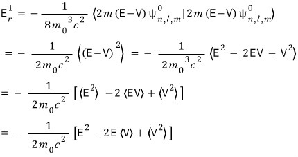 Derivation converting the expectation of p fourth into expectation values of E minus V squared