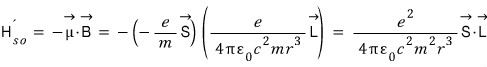 Uncorrected spin-orbit Hamiltonian proportional to S dot L over r cubed