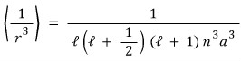 Hydrogen expectation value of one over r cubed for nonzero orbital angular momentum
