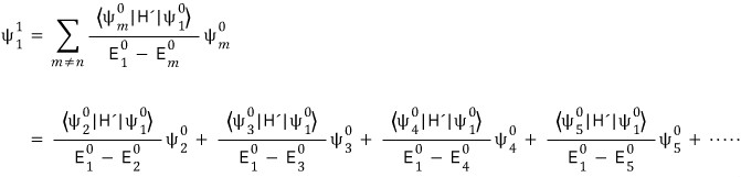 General sum for the first-order correction to state 1 over unperturbed states m