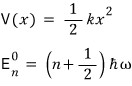 Harmonic-oscillator potential V of x and unperturbed energy E n zero