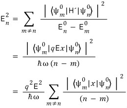 Second-order perturbation formula specialized to the electric-field interaction