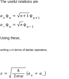 Ladder-operator actions on number states and x expressed through a plus and a minus