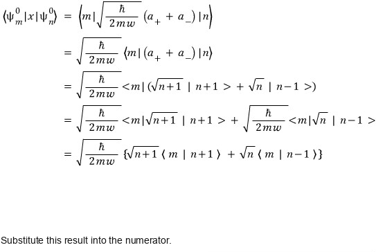 Evaluation of the x matrix element using raising and lowering operators