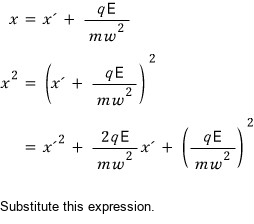Expansion of x squared after the coordinate shift