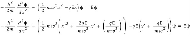 Schrodinger equation after substituting the shifted coordinate