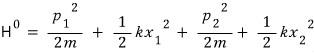 Unperturbed Hamiltonian for two identical one-dimensional atomic oscillators