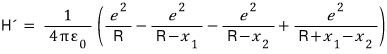 Source-image four-term Coulomb interaction with incorrect denominator signs in its second and fourth terms