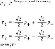 Inverse transformation from normal momenta to the two particle momenta