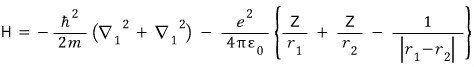 Source image of the helium Hamiltonian rewritten with the charge parameter Z