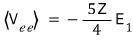 Electron-electron expectation value expressed as minus five Z over four times E1