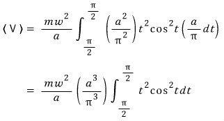 Potential integral rewritten as an integral of t squared cosine squared t
