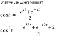 Euler-form expansion of cosine squared t