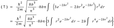 Kinetic integral reduced to Gaussian moments of r squared and r to the fourth