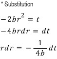 Substitution t equals minus 2b r squared for the Coulomb radial integral