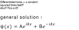 Free-particle general solution as independent right- and left-moving complex exponentials