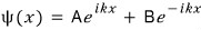 Plane-wave solution in a constant-potential region of the finite well