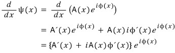 First derivative of the amplitude-and-phase wave function