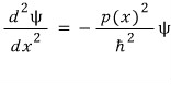 Schrödinger equation written using the local momentum p of x